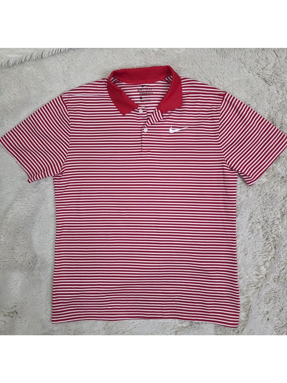 Mens Nike Dri-FIT Victory Golf Polo BV0367 657 Univ. Red/White Size Medium EUC
